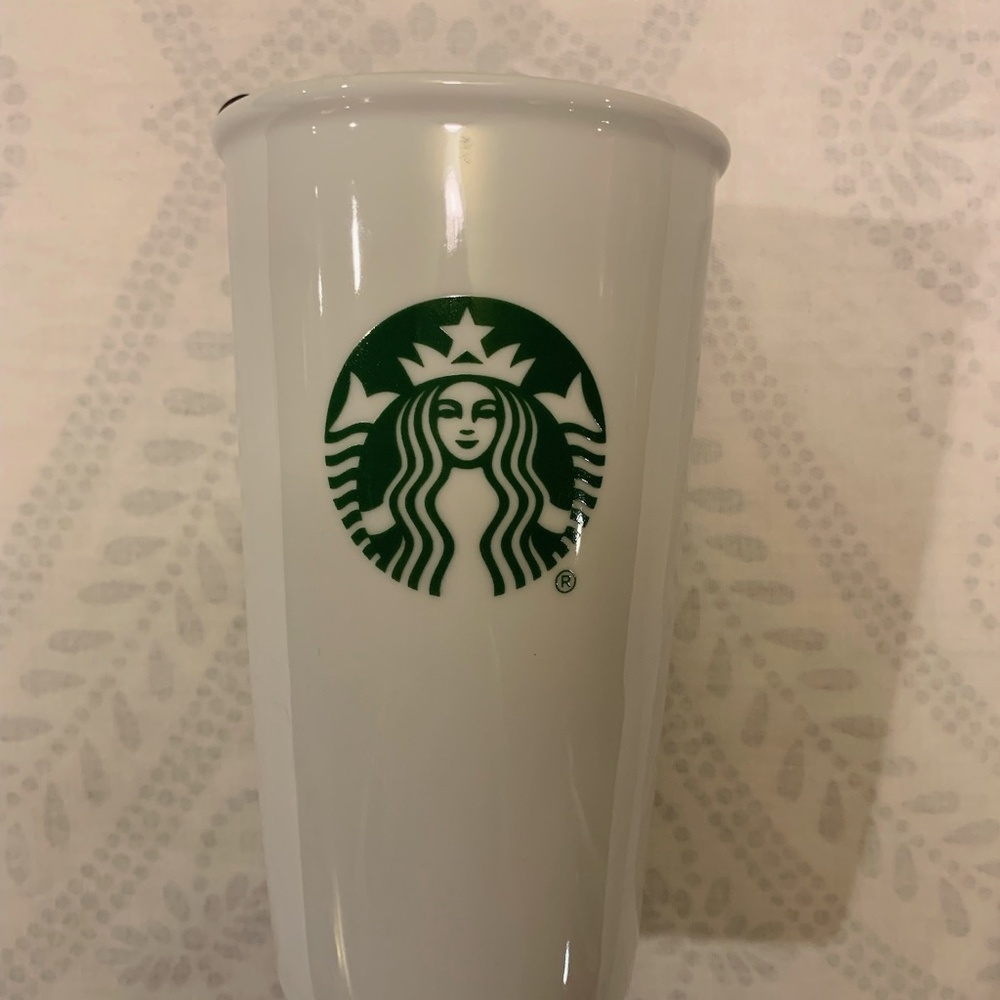 Starbucks Ceramic Travel Tumbler Coffee Mug With Lid 10 oz To Go mug